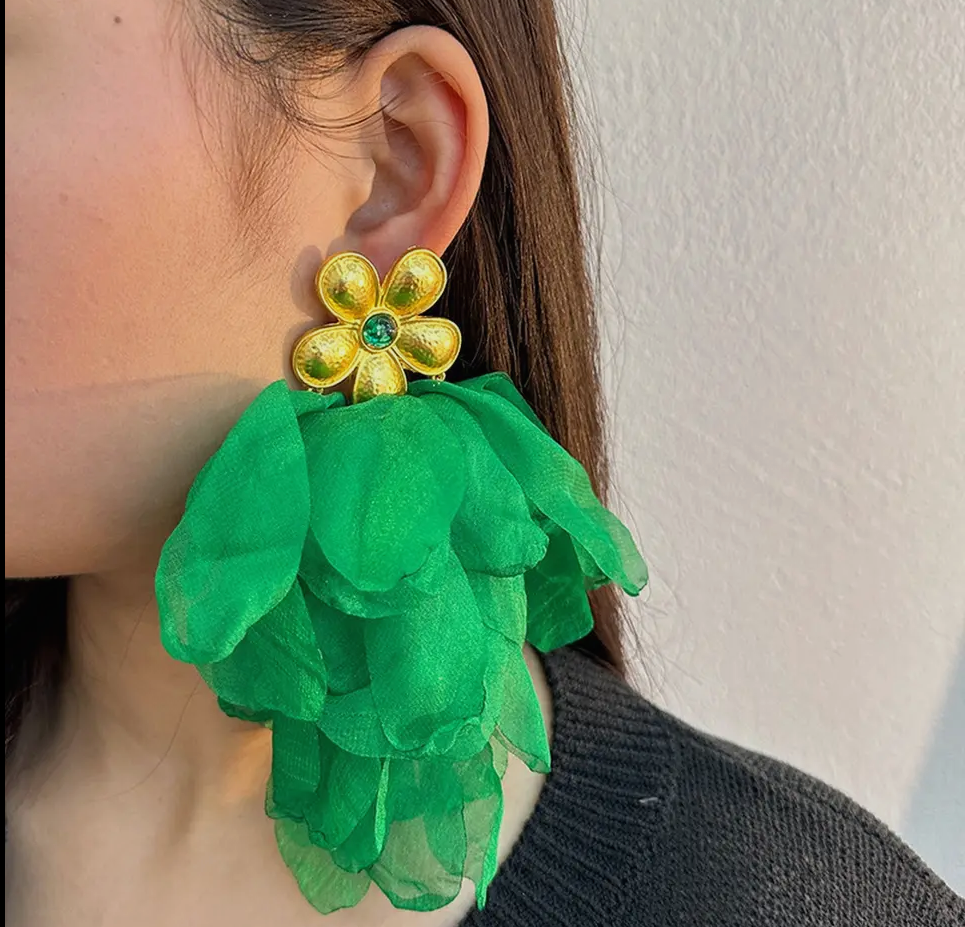 Handmade Floral Tassel Earrings