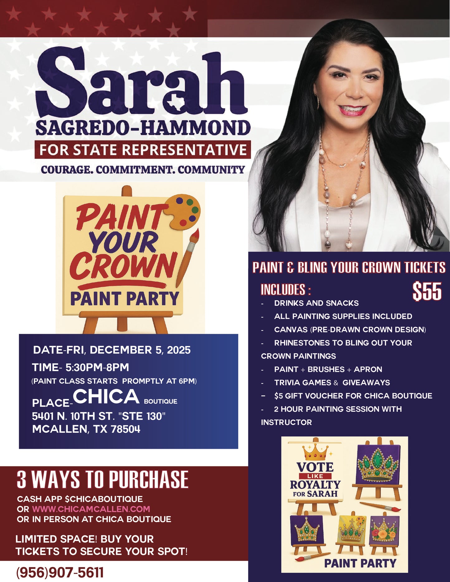 PAINT Your Crown Paint Party for Sarah Hammond (Fri. Dec 5,2025)