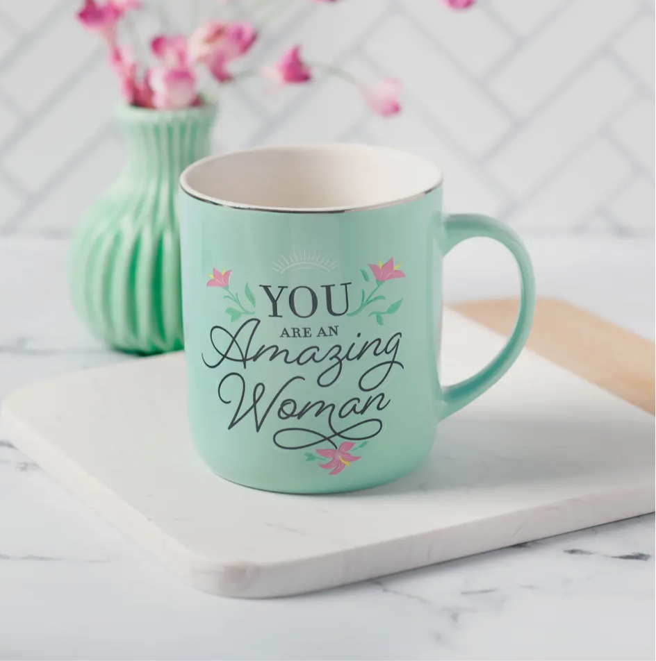 Mug Teal/White You Are An Amazing Woman