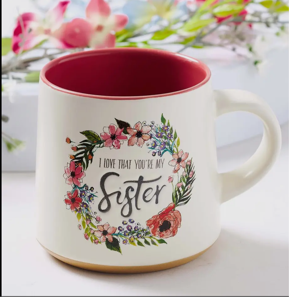 Mug Pink/White Floral Sisters Eccl. 4:9