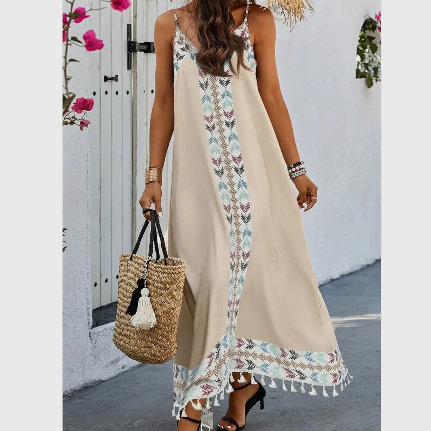 Printed Spaghetti Strap Dress