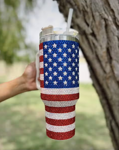 Crystal Football Blinged Out 40 Oz. Tumbler