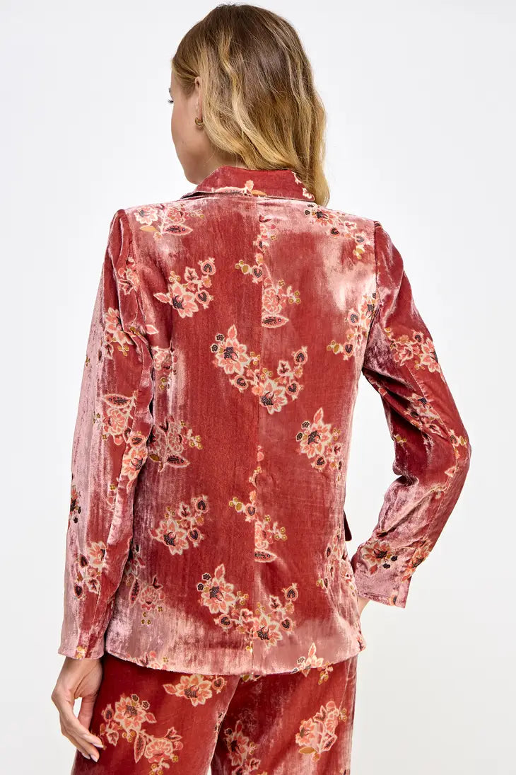 TJ-9889-6 FLORAL VELVET BLAZER