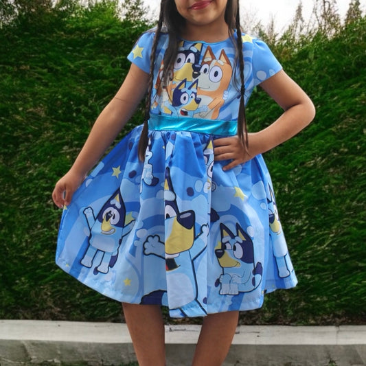 Bluey Fam Blue Dress