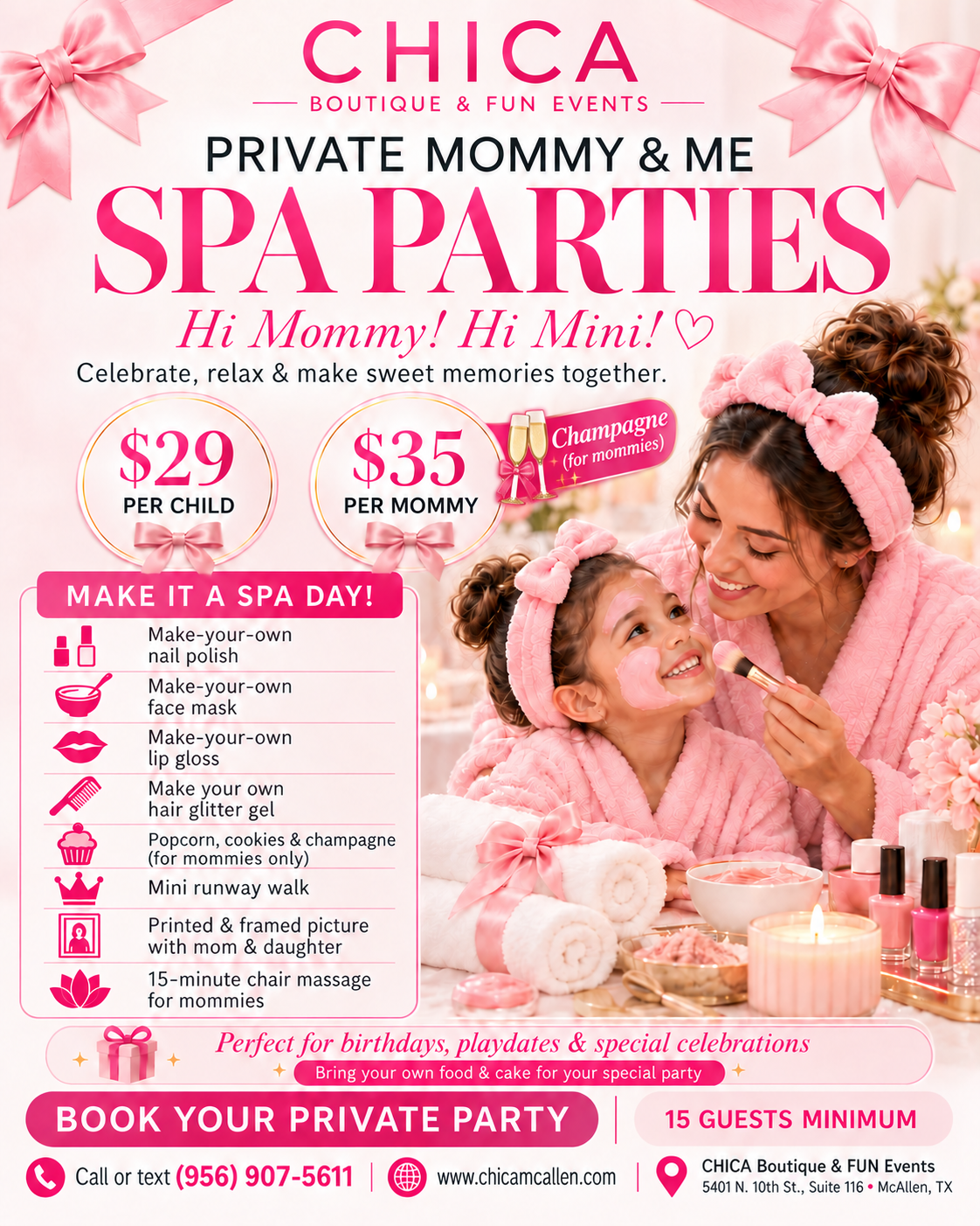 Book Your Own “MOMMY & ME SPA Party” (Pick Your Date)
