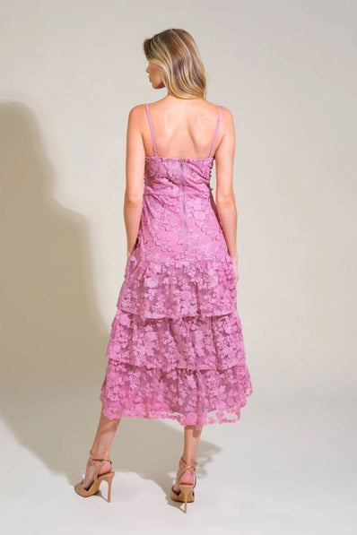 A woven lace midi dress - ID21522 - MAUVE