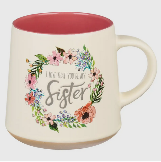 Mug Pink/White Floral Sisters Eccl. 4:9