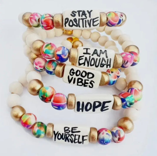 Affirmation Word Beaded Bracelet