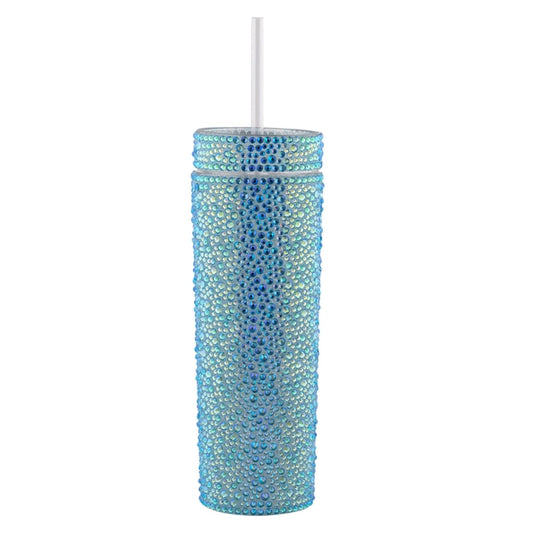 Rhinestone Strass Tumbler - Aqua Iridescent