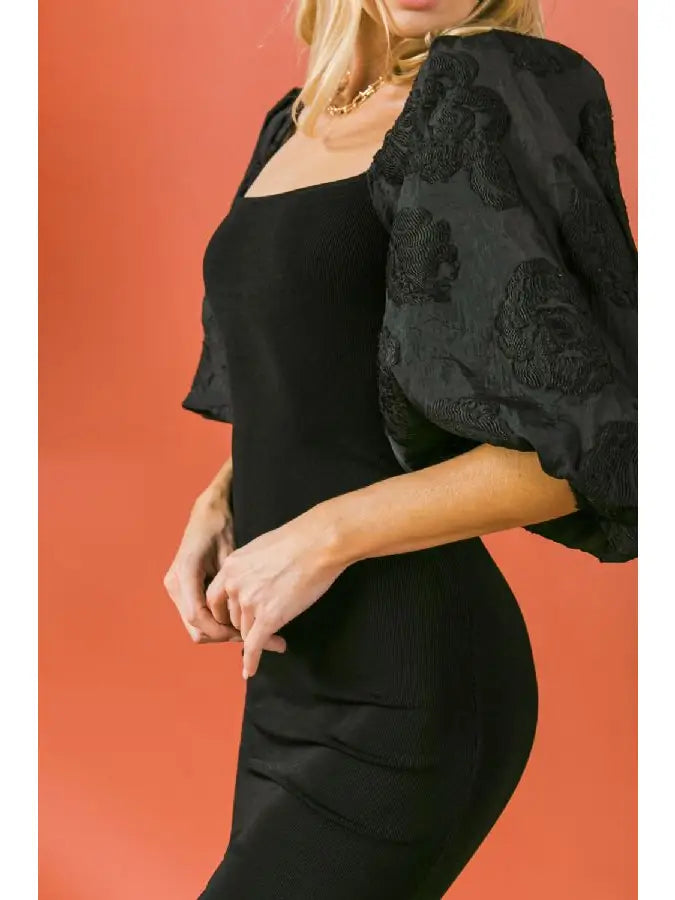 The Camila BLACK Sweater Dress -JSW2732- (Size L Left)