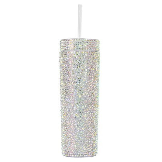 Rhinestone Strass Tumbler - Silver Iridescent