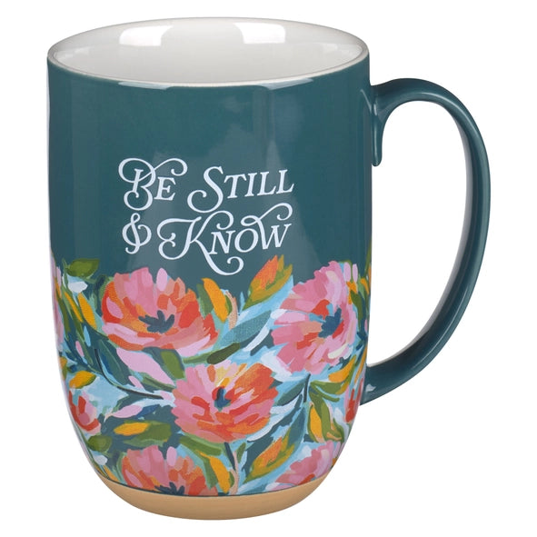 *PREORDER* Mug Dk. Teal Floral Be Still