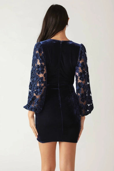 A velvet mini dress - ID21660 - NAVY Contemporary