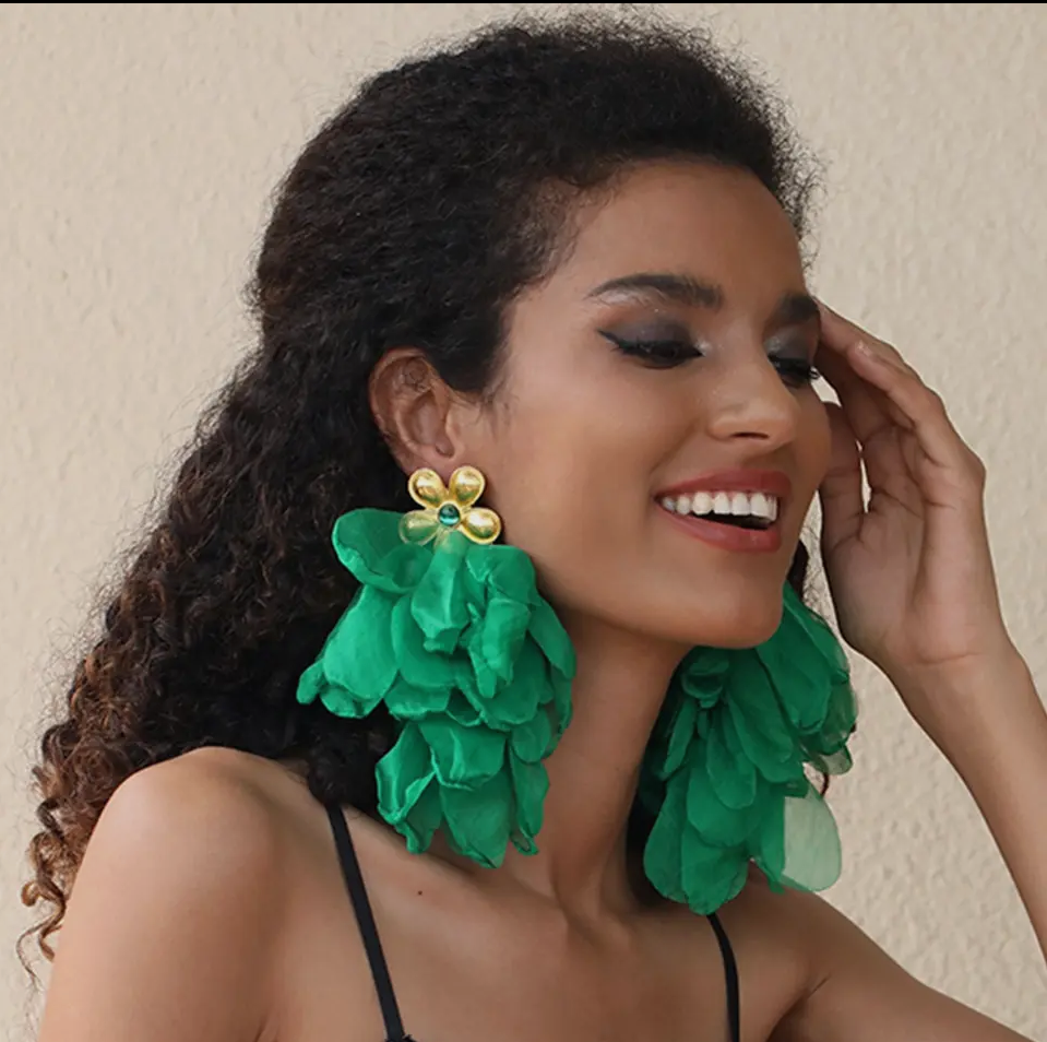 Handmade Floral Tassel Earrings