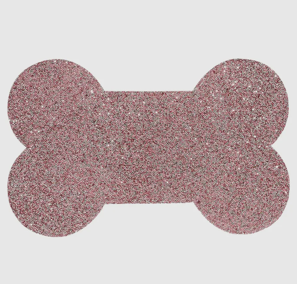 Rhinestone Dog Bone Placemat- Pink