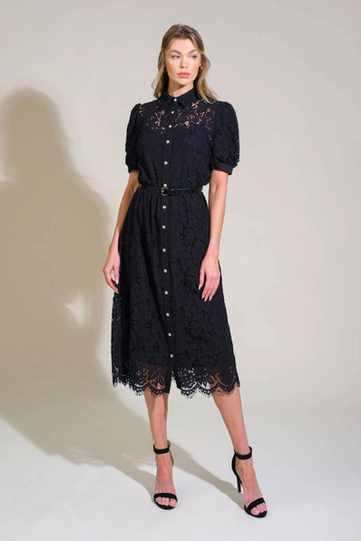 A woven lace Dress - ID21373 - Black