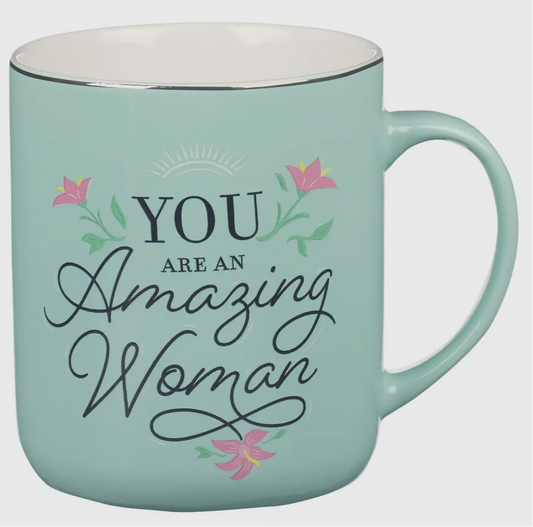 Mug Teal/White You Are An Amazing Woman