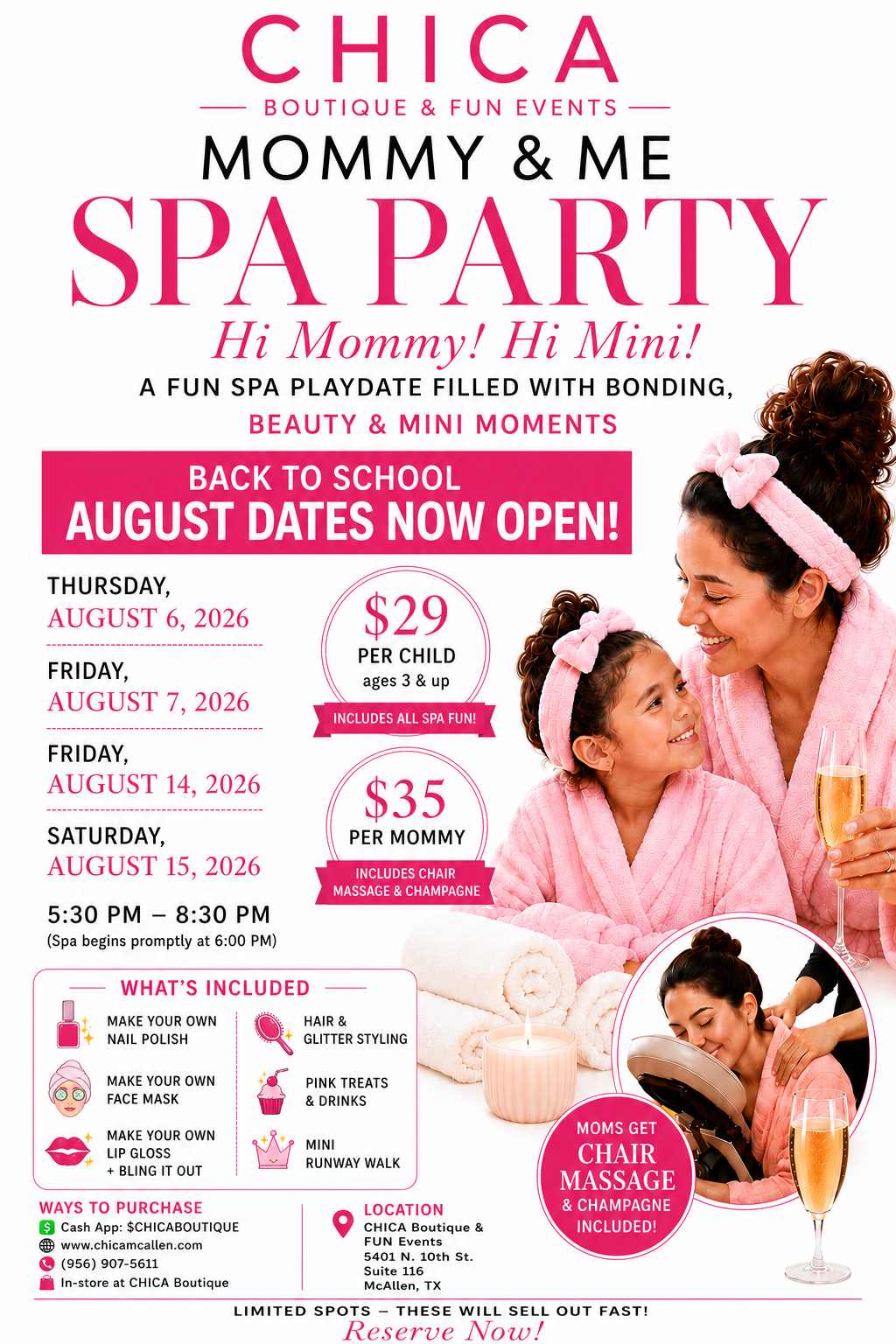 Mommy & Me 3hour SPA Experience