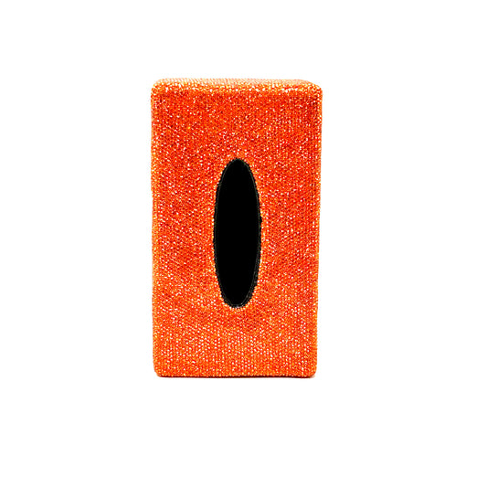 Bling Tissue Box Holder- Orange