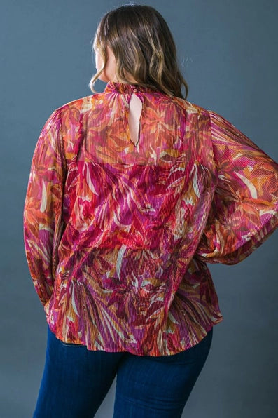 The Lucy MAGENTA Blouse  -ITP12709-  (Size 1X left)