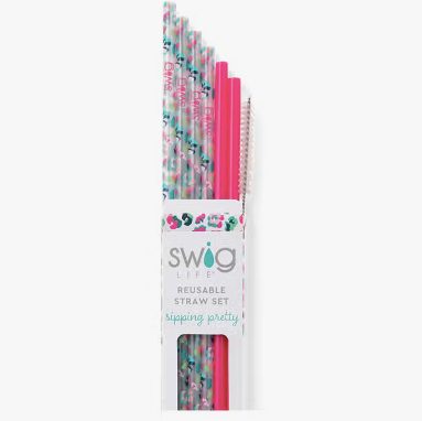 Swig Life - Party Animal + Hot Pink Reusable Straw Set