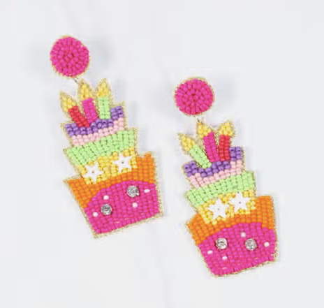 Beaded Birthday Cake Earring MULTI - Default