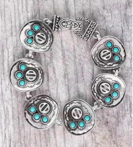 Western Turquosie Cowboy Link Bracelet