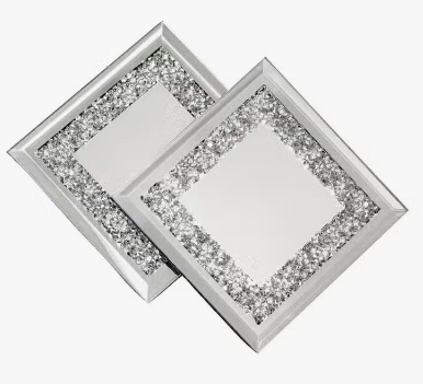 Rhinestone Crystal-Filled Coaster Set