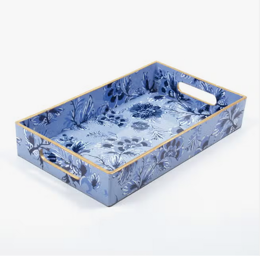 Blue Floral Vanity Tray