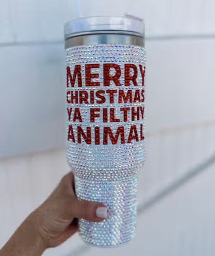 Crystal Merry Christmas Ya Filthy Animal Animal Tumbler