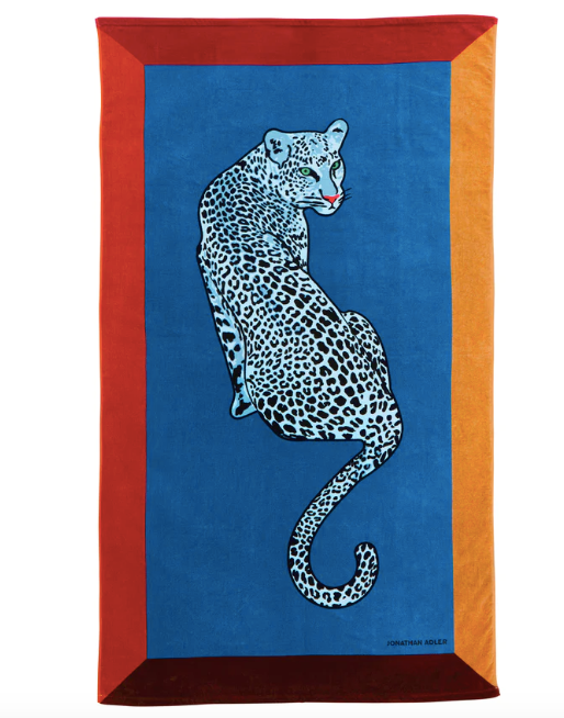 Jonathan Adler Leopard Beach Towel - Blue