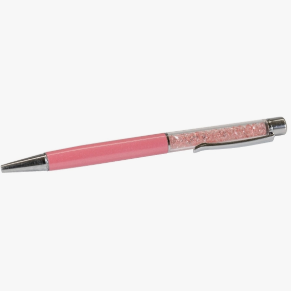 Rhinestone Crystal Filled Pen - Pink