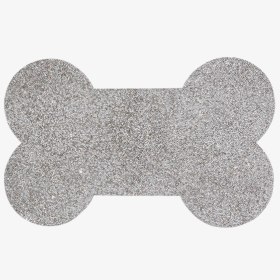 Rhinestone Dog Bone Placemat - Silver