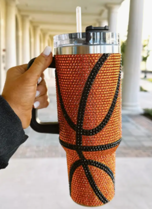 Crystal Basketball 40 Oz. Tumbler