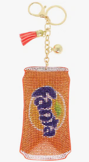 Jeweled Orange Soda Jingle Keychain