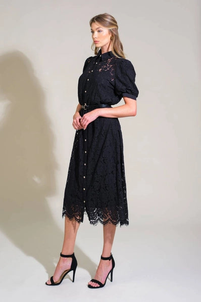 A woven lace Dress - ID21373 - Black