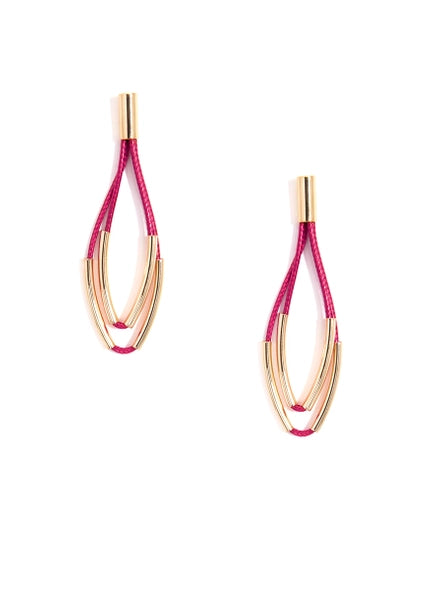 ZENZII Jewelry - Beaded Rope Drop Earring - Hot Pink