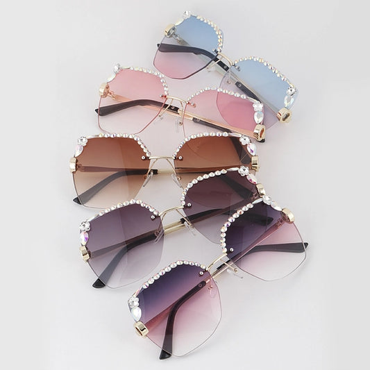 Bejeweled Gradient Sunglasses - Multicolor