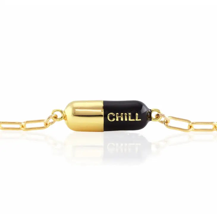 Kris Nations - Chill Pill Bracelet - 18K Gold Vermeil / Emerald Green