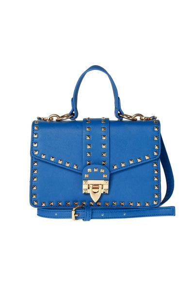 Studded Rectangular Shoulder Bag - BLUE