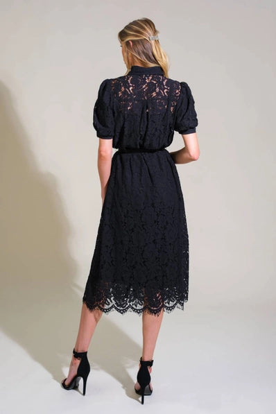 A woven lace Dress - ID21373 - Black