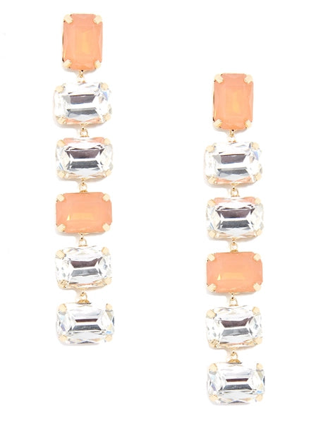 ZENZII Jewelry - Chunky Crystal Drop Earrings - COR