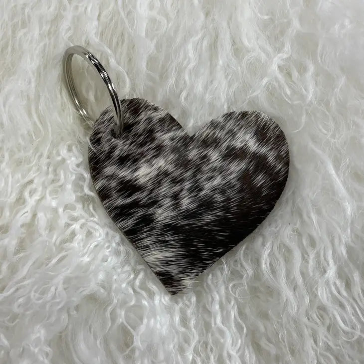 Western Linens - Cowhide Keychains - Heart