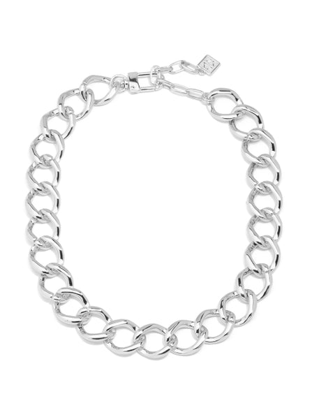 ZENZII Jewelry - Curb Chain Collar Necklace - Silver