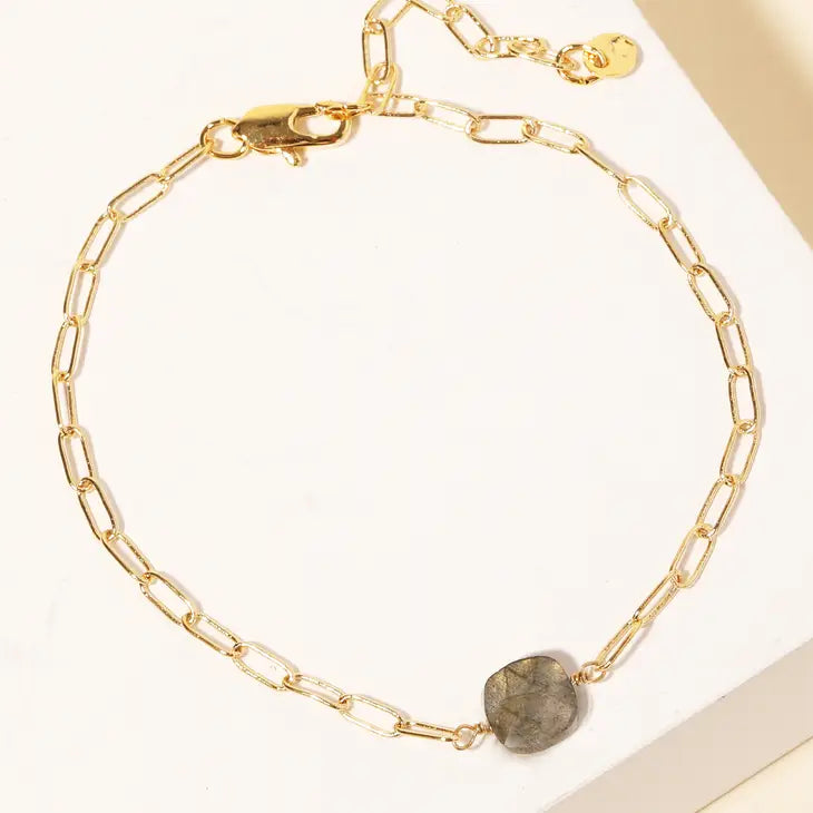 Dainty Chain Lobster Clasp Bracelet - GR