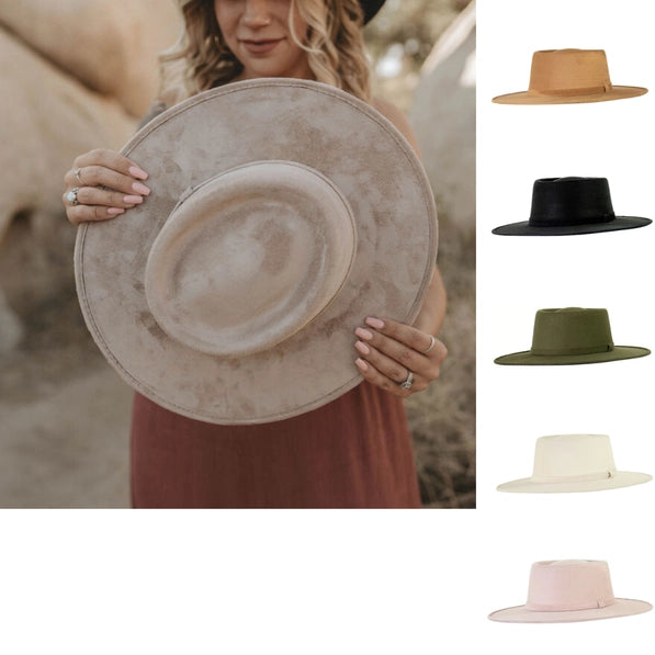 The Modern Cactus Co - Vegan Suede Crown Top Hat - Blush