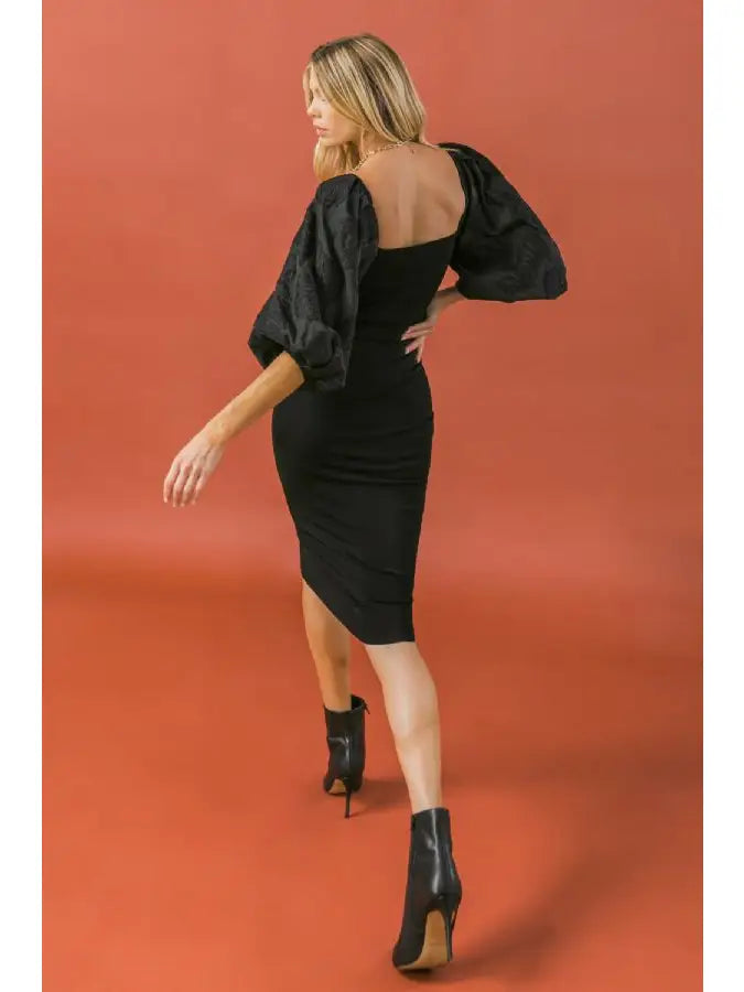 The Camila BLACK Sweater Dress -JSW2732- (Size L Left)