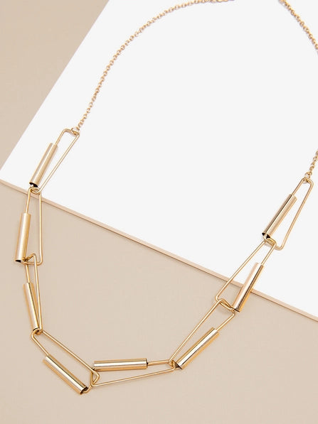 Geometric Link Necklace - Gold