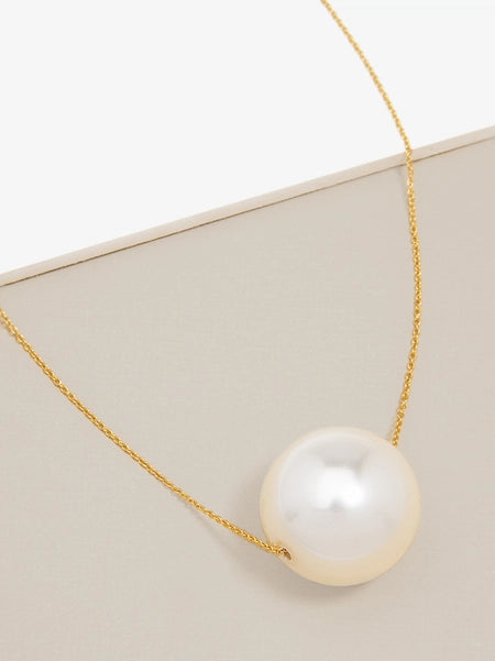 Pearl Drop Necklace - Gold Pearl