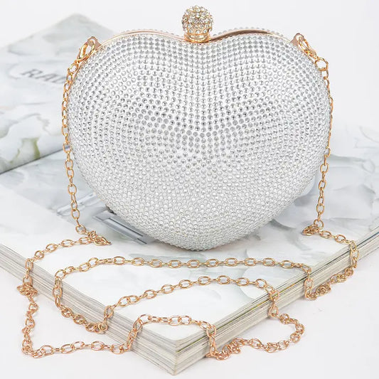 Heart Shape Rhinestone Bag